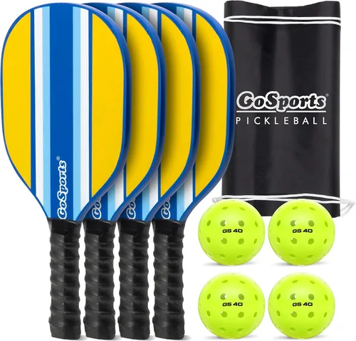Vista 9 de GoSports Juego de Pickleball - Clásico, Retro, Azul Acero, o Amarillo - Incluye 4 Palas, 4 Pickleballs de Regulación y Estuche de Transporte 4