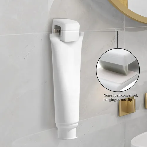 Vista 3 de 4 soportes para pasta de dientes, clip de limpiador facial, gancho de pared adhesivo para colgar limpiador, toalla, llavero, soporte de gancho