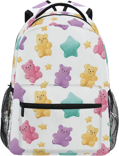 Vista 19 de Kcldeci Mochila escolar para niños pequeños, diseño de leopardo, leopardo, arcoíris, para niños, niñas, mochila escolar para libros de primaria A01