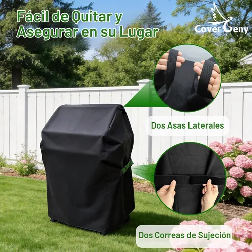 Vista 5 de Cubierta de parrilla pequeña impermeable para exteriores para Weber Spirit 210 Series (E 210, S 210, E 215), Charbroil, Kenmore Grills, cubierta