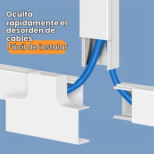 Vista 4 de Kit de ocultador de cable de 1000 pulgadas, cubiertas de cable para cables en la pared, canaleta de cables pintable, protector de cable para montaje