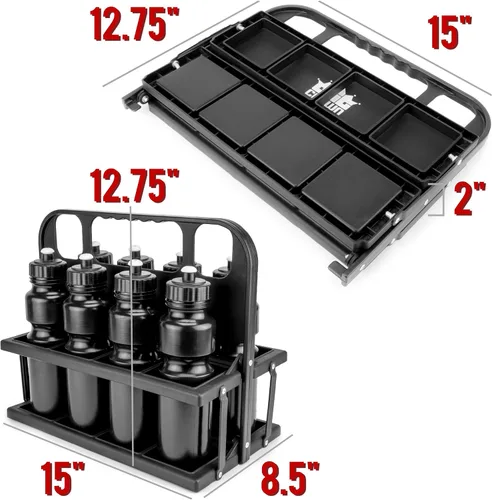 Vista 6 de Crown Sporting Goods Portabebidas deportivas plegables con 8 botellas de plástico con tapa de rosca de 36 onzas