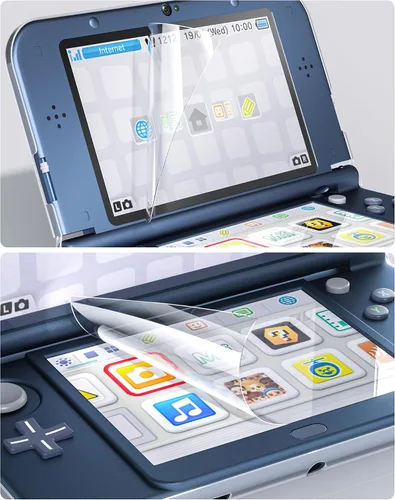 Vista 2 de Funda 3DS XL con protector de pantalla 3DS XL, funda rígida transparente con película de PET flexible HD para 3DS XL/LL 2015