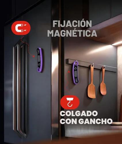 Vista 4 de Termómetro digital para carne, termómetro de alimentos para cocinar, morado Púrpura