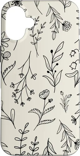 Vista 23 de Sand Beige Wildflower Floral Pattern Case for iPhone 16