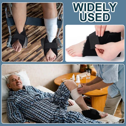 Vista 6 de 2 protectores de talón para úlceras por presión, almohadillas de talón de piel de oveja, almohadillas suaves para pies, almohadillas ajustables