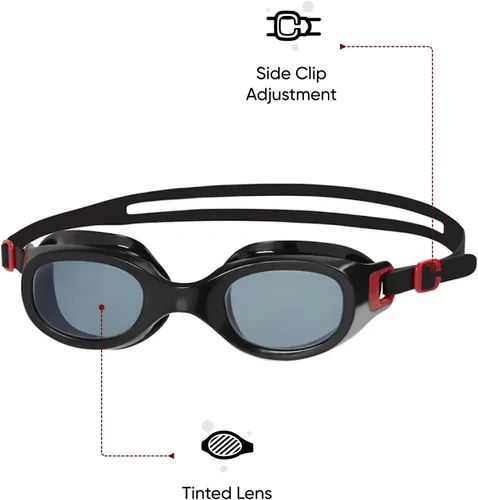 Vista 2 de Speedo Gafas clásicas Futura unisex, rojo/ahumado, talla única