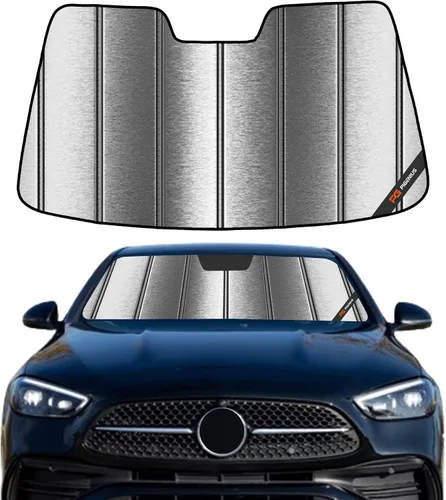 Vista 30 de Pigenius Parasol de parabrisas para Mercedes-Benz Clase C Convertible/Coupé 2017-2023 - Salvaguardia Gris