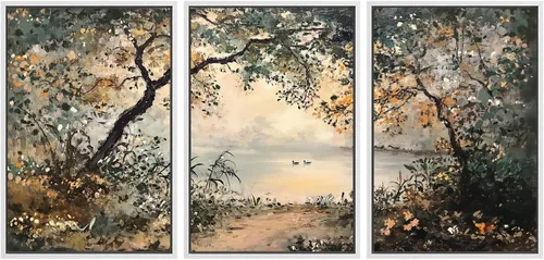 Vista 11 de SIGNWIN Lienzo enmarcado para pared, juego de arte de collage de hojas transparentes en blanco y negro, ilustraciones de naturaleza silvestre, arte