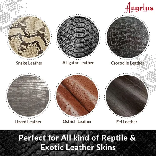 Vista 4 de Angelus Acondicionador y limpiador de cuero exótico, 8 onzas – Acondicionador y limpiador profundo de reptiles para zapatos, botas, cinturones