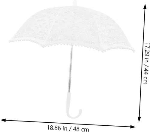 Vista 2 de IMIKEYA 2pcs Lace Umbrella Girl Umbrella Bridal Parasol Vintage Umbrellas for Girl Bride Parasol Wedding Umbrellas Parasols for Girl Iron Wedding