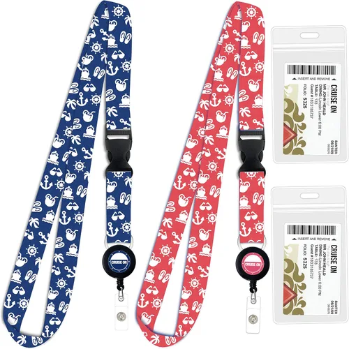 Vista 17 de Cordón de crucero de Cruise On para tarjetas de barco – Paquete de 2 con insignia retráctil y soporte impermeable para tarjetas de llave