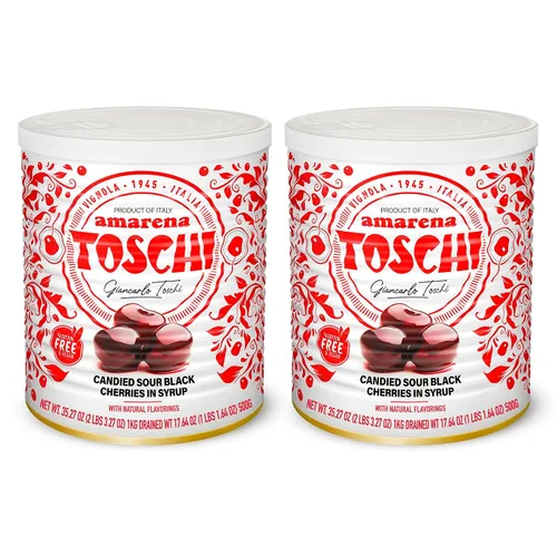 Vista 6 de Cerezas Negras Amarena Toschi en Almíbar, 2 LB 1.4 Kg