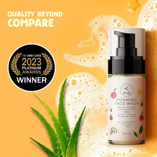 Vista 4 de Limpiador Facial Espumoso Orgánico para Niños - Cuidado Natural de la Piel para Niñas Adolescentes 10-12 - Jabón Hidratante, Exfoliante y No Tóxico