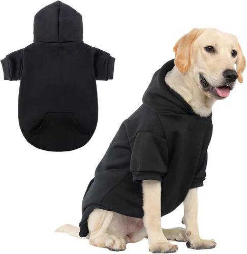 Vista 39 de SCENEREAL Sudaderas con capucha de seguridad para perros de tamaño pequeño, mediano y grande, ropa de felpa cepillada con gorro, abrigo de algodón