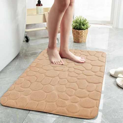 Vista 18 de Tapete de baño negro de secado rápido, 24 x 36 pulgadas, antideslizante, de espuma viscoelástica, lavable a máquina