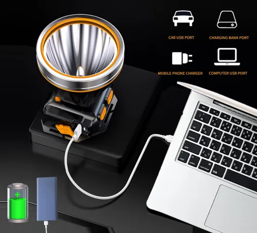 Vista 5 de BGFHome Linterna frontal recargable con sensor de movimiento USB, faros LED súper brillantes para adultos, linterna impermeable para exteriores