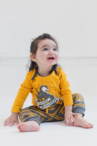 Vista 2 de Harry Potter Hufflepuff Slytherin Ravenclaw - Paquete de 4 pantalones deportivos para bebés recién nacidos a bebés