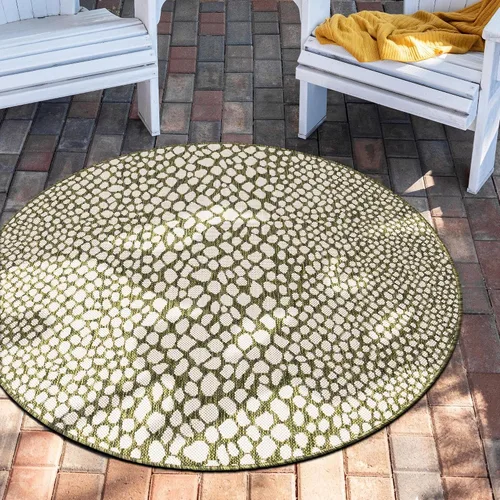 Vista 39 de Unique Loom Outdoor Collection Alfombra de área - Ciudad del Cabo (2' 2' x 3' 1' Rectángulo, Azul/Oliva)