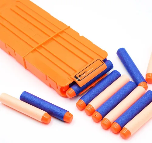 Vista 3 de pinzas para cartuchos de carga rápida, 4 unidades, 12 dardos para Nerf n-Strike Elite Blaster (naranja)