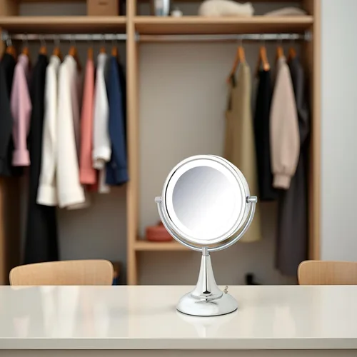 Vista 6 de JERDON HL8510CL - Espejo de maquillaje iluminado con aumento de 8X - Cromo 8.5 pulgadas de diámetro, 15 pulgadas de alto, múltiples ajustes