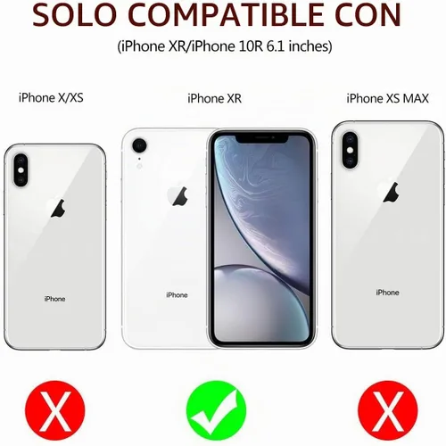 Vista 2 de Funda para iPhone XR, Funda para Teléfono iPhone XR con 2X Protectores de Pantalla HD + Cubierta Deslizante para Cámara, [Grado Militar] Funda Negro