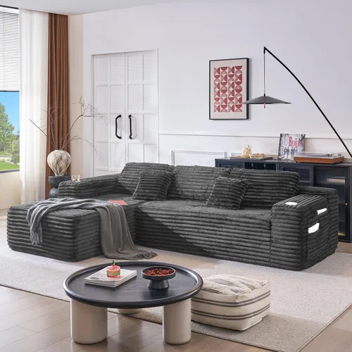 Vista 18 de Sofás seccionales de nube de gran tamaño para sala de estar, sofá modular de 7 plazas en forma de U de 122 pulgadas con diván, asiento profundo