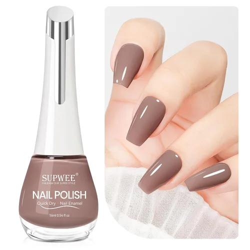 Vista 12 de Esmalte de uñas nude de secado rápido, 0.63 onzas líquidas, esmalte de uñas regular de secado rápido, esmalte de uñas de alto brillo para otoño