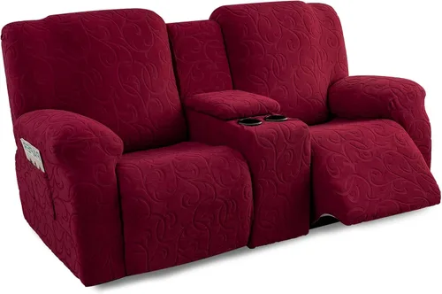 Vista 18 de Funda para Sillón Reclinable de 4 Piezas Elástica, Funda Deslizable de Sofá, Cubierta de Sofá para Sofá Reclinable de 1 Asiento, Protector