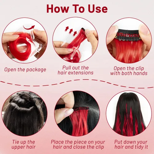 Vista 4 de 16 extensiones de cabello sintético rizado y ondulado con clip, para niñas y mujeres, coloridos resaltados para fiestas, cosplay, festival, regalo