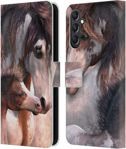 Vista 120 de Head Case Designs Officially Licensed Laurie Prindle A Morgan Christmas Western Stallion Leather Wallet Case Compatible with Samsung Galaxy A07 4G