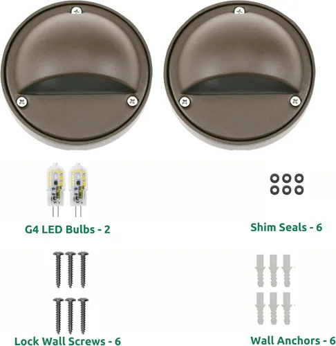Vista 3 de Lumina Lighting® Luces LED de 2 W para terraza (paquete de 2) Luces de bajo voltaje para cubierta de paisaje impermeables – 12 V 3000 K