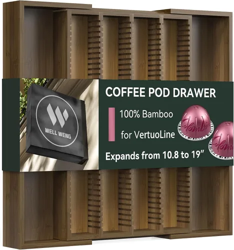 Vista 9 de Organizador de cajones de bambú para cápsulas de café Nespresso