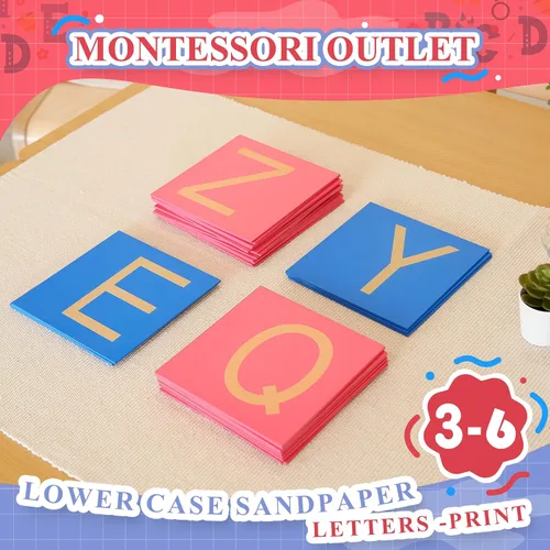 Vista 5 de MONTESSORI OUTLET letras de papel de lija en estuche inferior