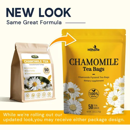 Vista 9 de Bolsitas de Té de Manzanilla, Té Herbal de Flores de Manzanilla - Sin Azúcar, Sin Cafeína, 50 Bolsitas Flores de manzanilla secas, aroma floral