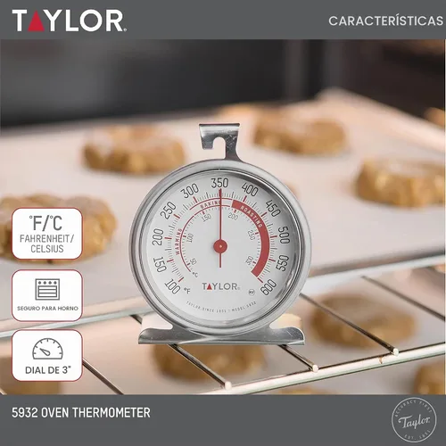 Vista 2 de Taylor Precision Products - Termómetro de esfera grande, color plateado