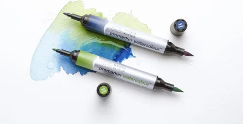 Vista 4 de Winsor & Newton ProMarker - Juego de marcadores de acuarela, 6 unidades, tonos básicos