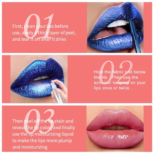 Vista 6 de Peel Off Lip Stain Lip Tint Matte Liquid Lipstick - 01