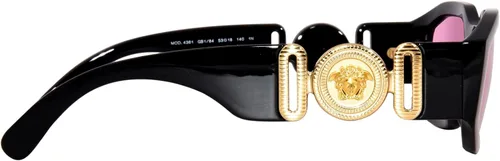 Vista 3 de Versace VE 4361 GB184 Gafas de sol geométricas de plástico negro lente rosa