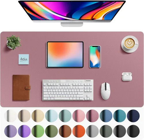 Vista 291 de Aothia - Protector de escritorio de cuero sintético grande, base antideslizante para mouse y superficie para escribir, impermeable, fácil de Agua
