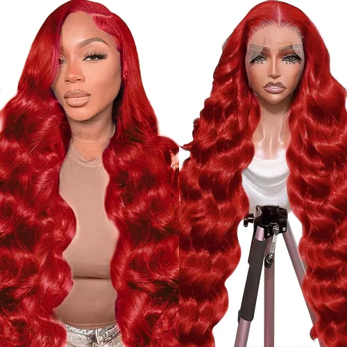 Vista 13 de Haha - Pelucas de cabello humano ondulado con encaje frontal para mujer negra, 150 % de densidad, cabello humano Remy virgen brasileño, pelucas