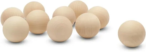 Vista 17 de Bolas de madera pequeñas de 1-3/4 pulgadas, paquete de 10 bolas de madera para manualidades y proyectos de bricolaje, bolas de madera de abedul