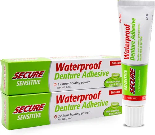 Vista 12 de Crema para dentadura postiza de Secure, 9002240001022, Un solo color, 1, 1 Sello impermeable - Ingredientes de grado alimenticio - Menos adhesivo