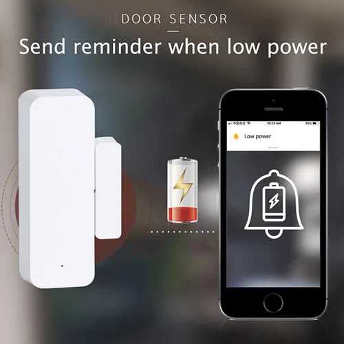 Vista 6 de Detector de ventana con sensor de puerta WiFi: sensor de contacto inteligente de ventana, detector magnético inalámbrico de puerta abierta