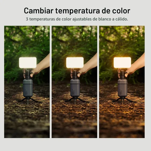 Vista 8 de ELECOM NESTOUT - Linterna de panel LED para acampar al aire libre con mini trípode, luz LED regulable alimentada por USB, resistente al agua y polvo