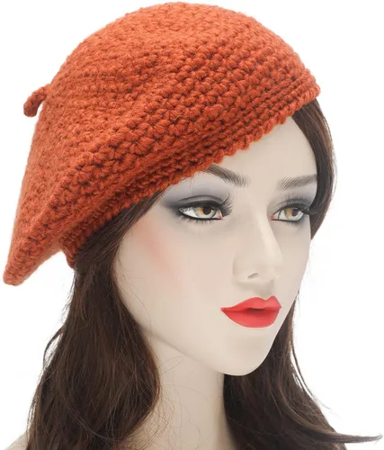 Vista 3 de ZLYC Boina holgada de lana de invierno para mujer, boina tejida a la moda