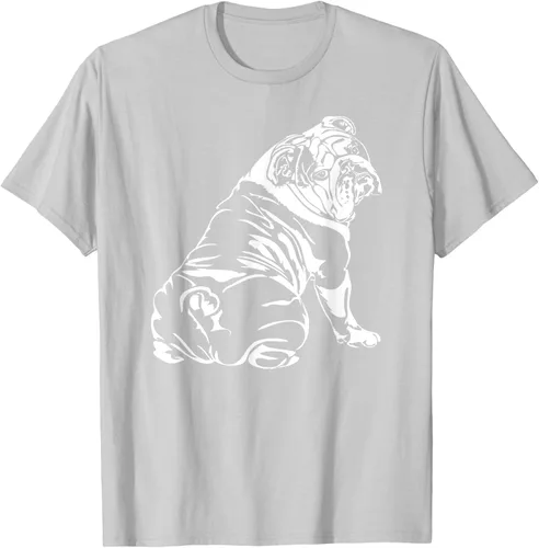 Vista 47 de Gracioso Bulldog Inglés playera perro Hund playera regalo, Azul (Heather blue)