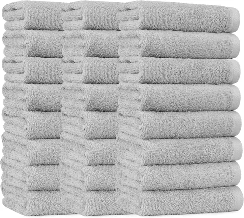 Vista 12 de Amazon Basics - Toallas de mano de algodón suaves y gruesas, 16" x 26", gris, paquete de 12