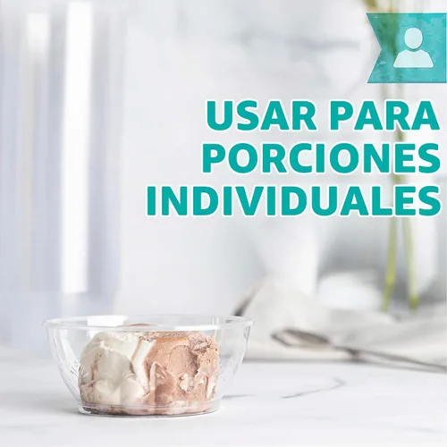 Vista 4 de PLASTICPRO Cuencos de plástico duro de 6 onzas – Cuencos de helado desechables transparentes de calidad premium, paquete de 20