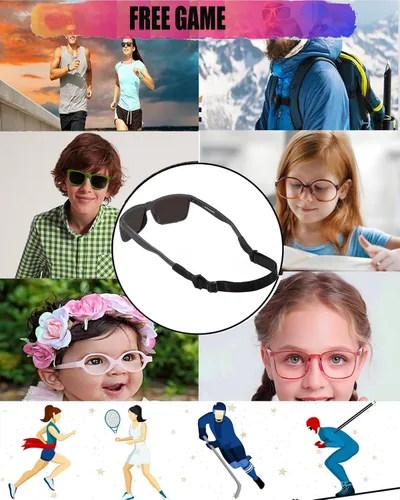 Vista 7 de Correa de lentes para niños pequeños (6.5 a 10 pulgadas), agarre de oreja para lentes de ojos